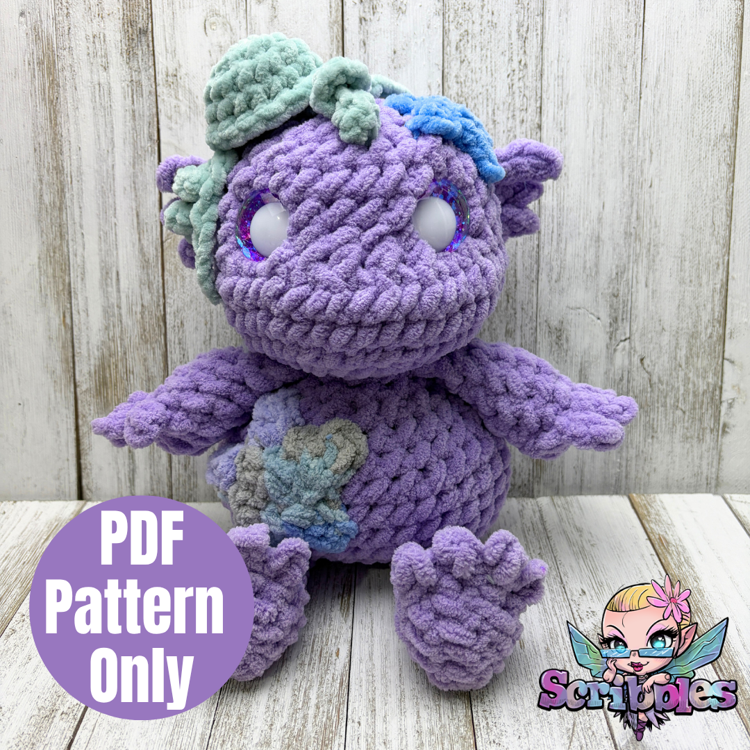 Jellyfish Goblin Sitting Lil' Big Foot Crochet Pattern PDF