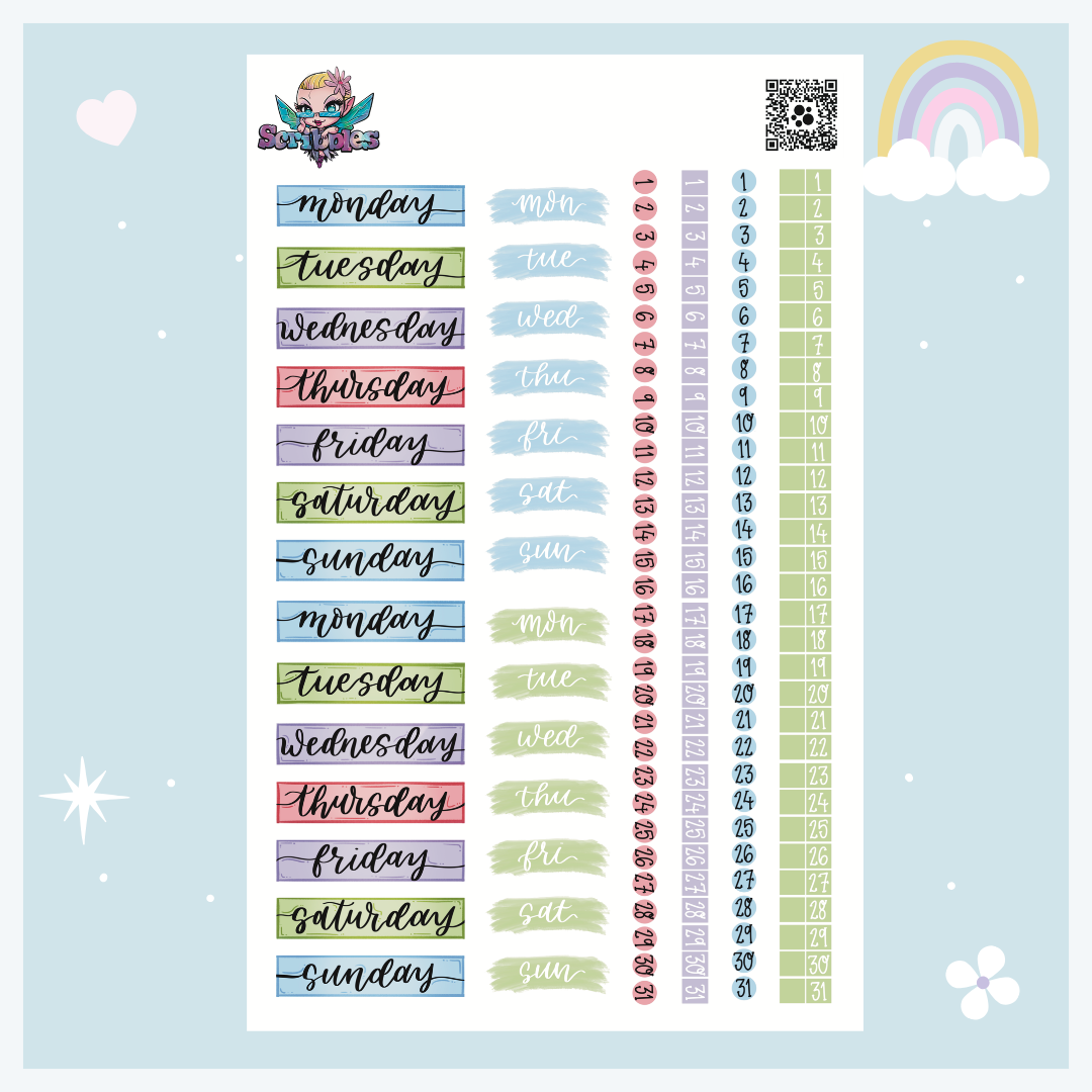 July Cloud Watching Sticker Sheet Kit & Individual Sheets