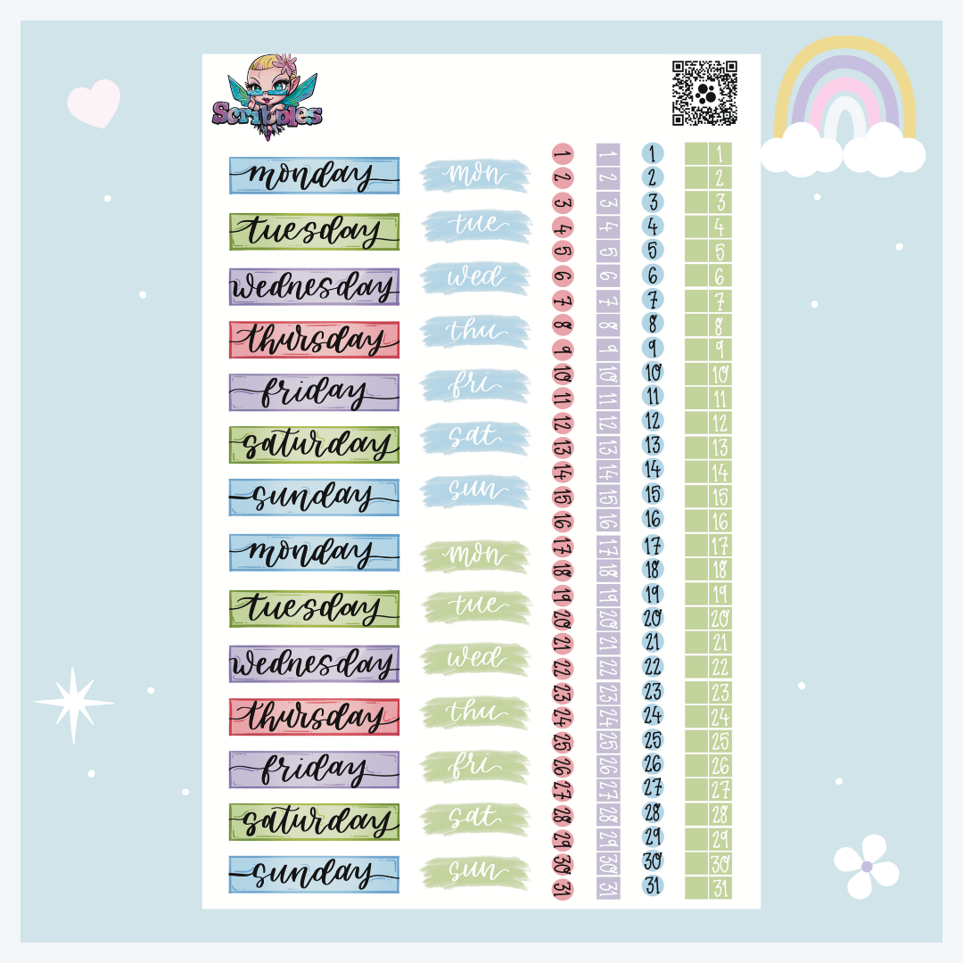 July Cloud Watching Sticker Sheet Kit & Individual Sheets 2027 & Undated