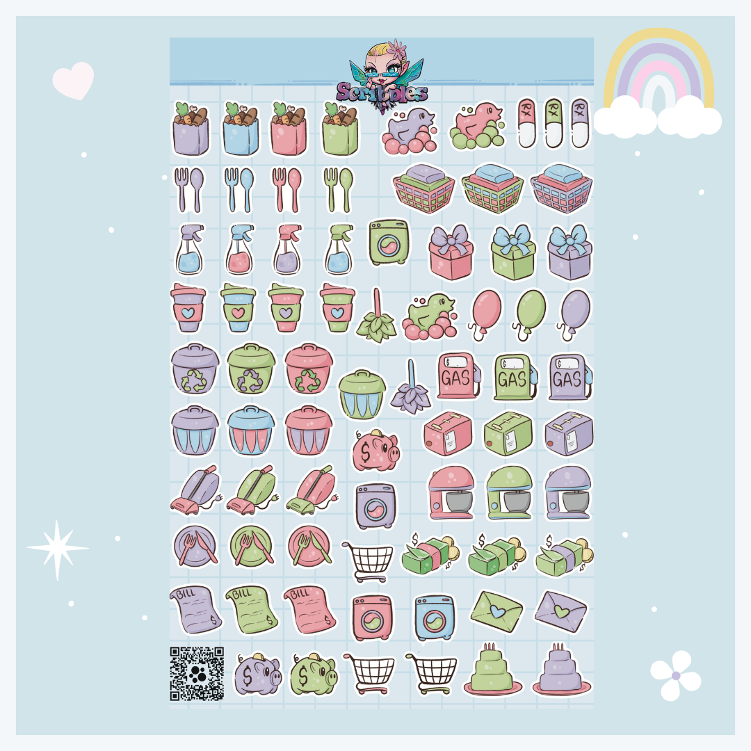 July Cloud Watching Sticker Sheet Kit & Individual Sheets