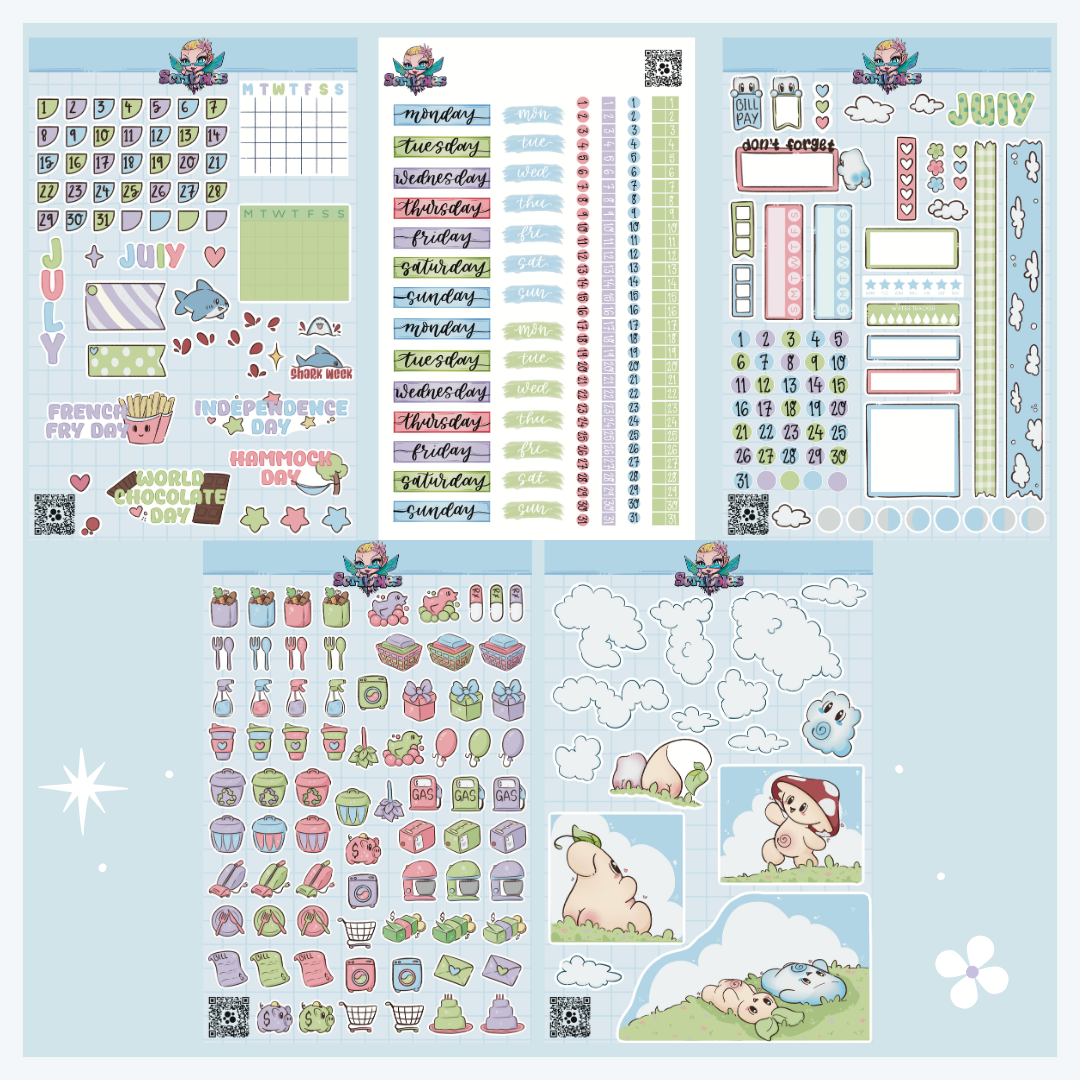 Full Undated 12 Month Sticker Sheet Collection (60 Sheets)