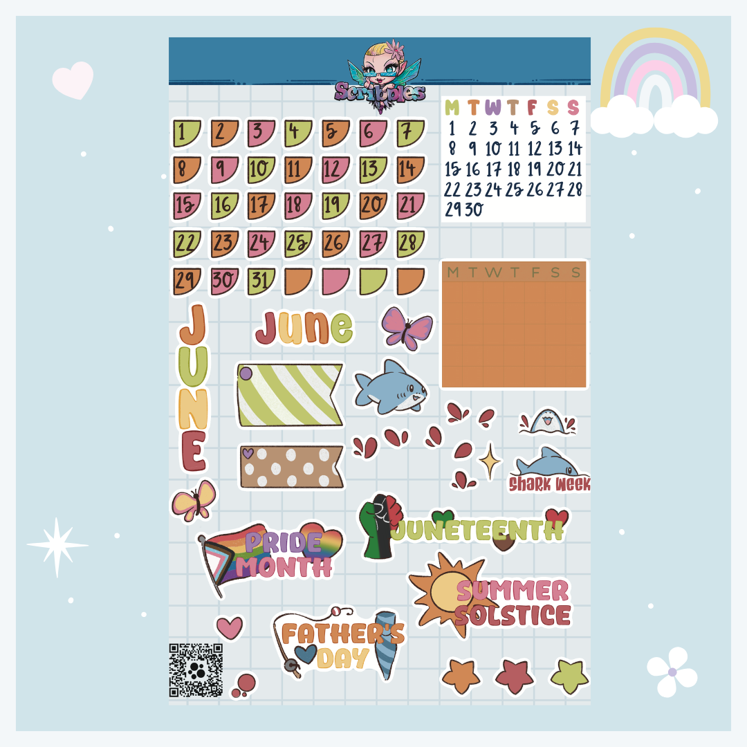 June Picnic Sticker Sheet Kit & Individual Sheets