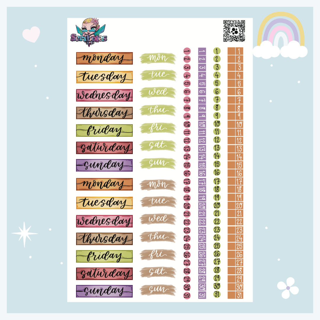June Picnic Sticker Sheet Kit & Individual Sheets 2027 & Undated