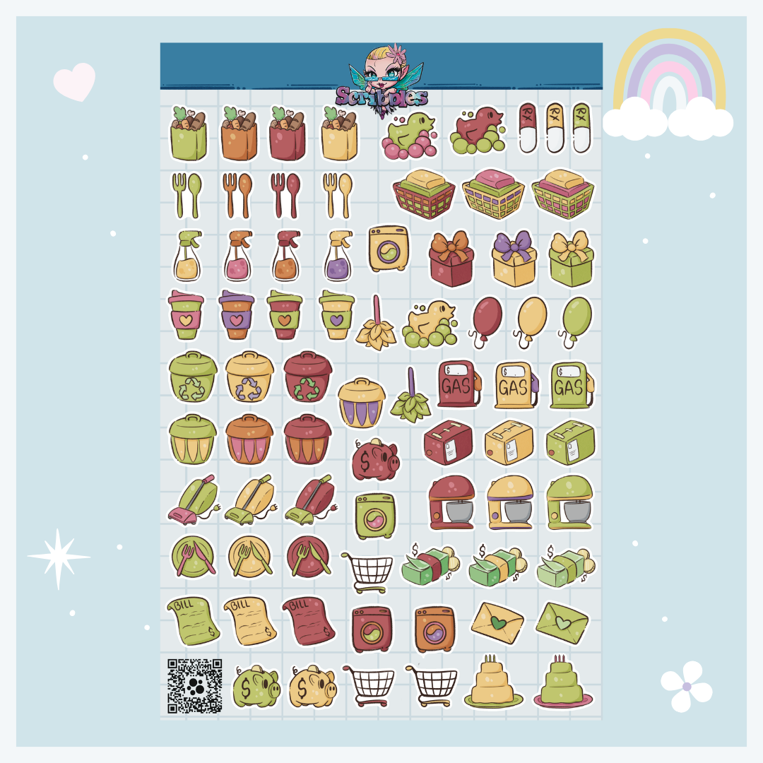 June Picnic Sticker Sheet Kit & Individual Sheets 2027 & Undated