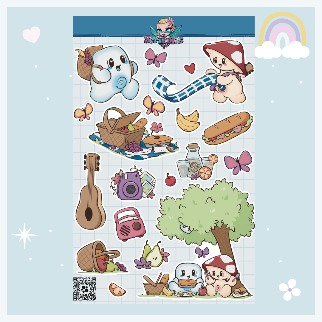 June Picnic Sticker Sheet Kit & Individual Sheets