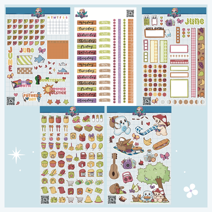 Full Undated 12 Month Sticker Sheet Collection (60 Sheets)