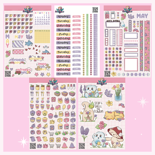 May Flowers Sticker Sheet Kit & Individual Sheets