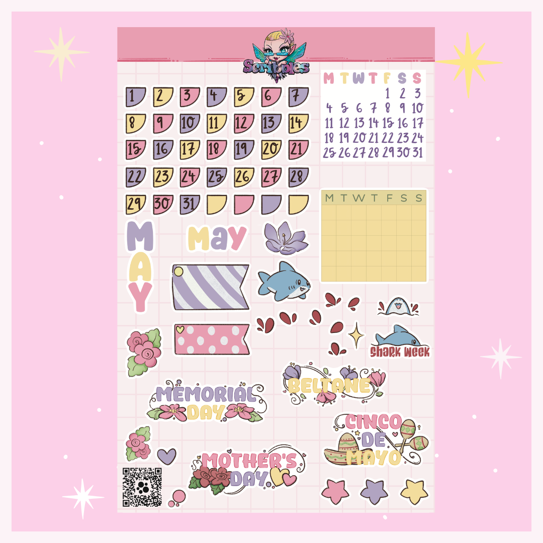 May Flowers Sticker Sheet Kit & Individual Sheets