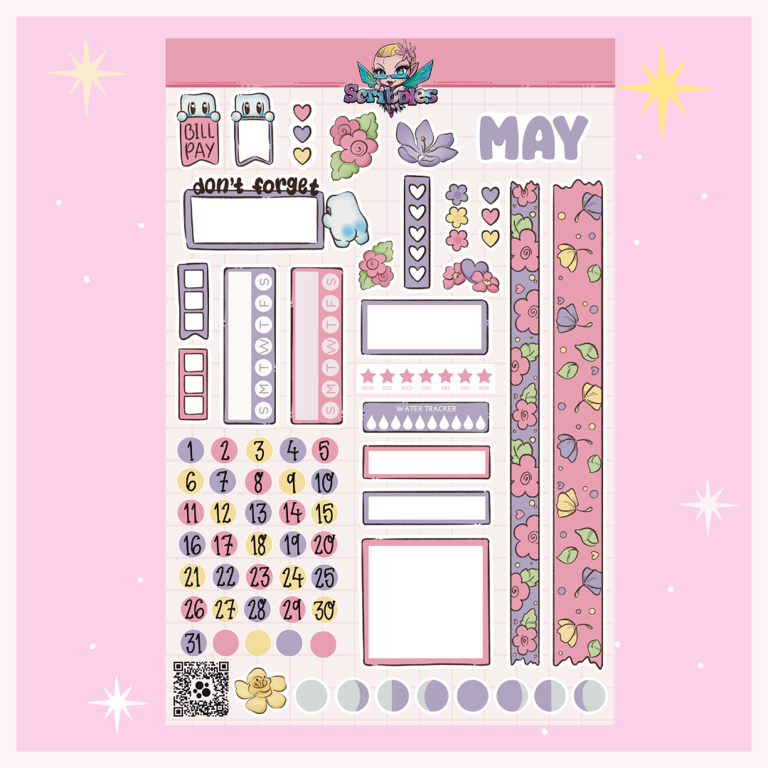 May Flowers Sticker Sheet Kit & Individual Sheets