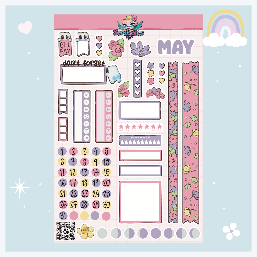 May Flowers Sticker Sheet Kit & Individual Sheets 2027 & Undated