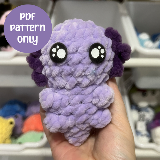 No Sew Mini Axolotl Plush Pattern PDF