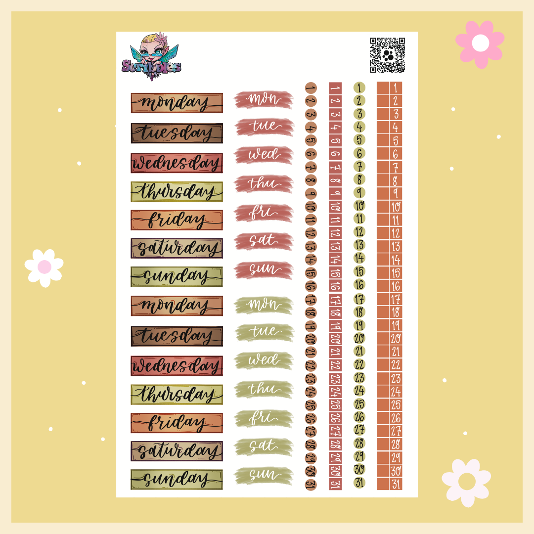 November Autumn Leaves Sticker Sheet Kit & Individual Sheets