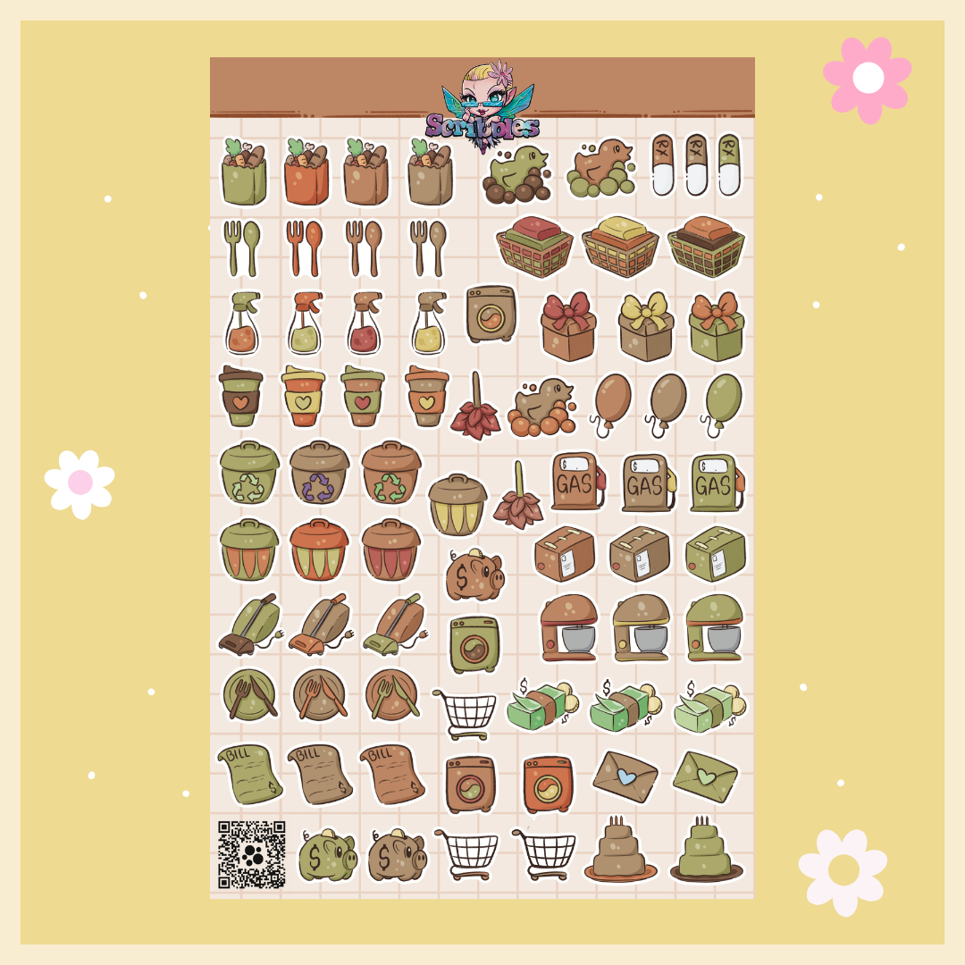 November Autumn Leaves Sticker Sheet Kit & Individual Sheets