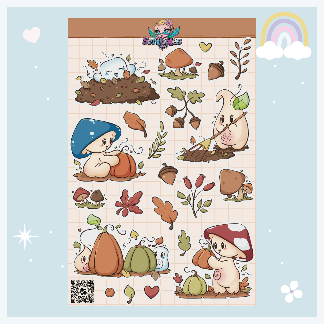 November Autumn Leaves Sticker Sheet Kit & Individual Sheets 2027 & Undated