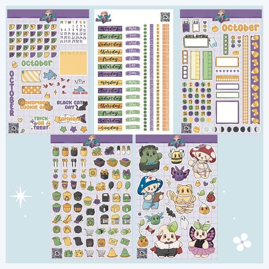 October Halloween Sticker Sheet Kit & Individual Sheets