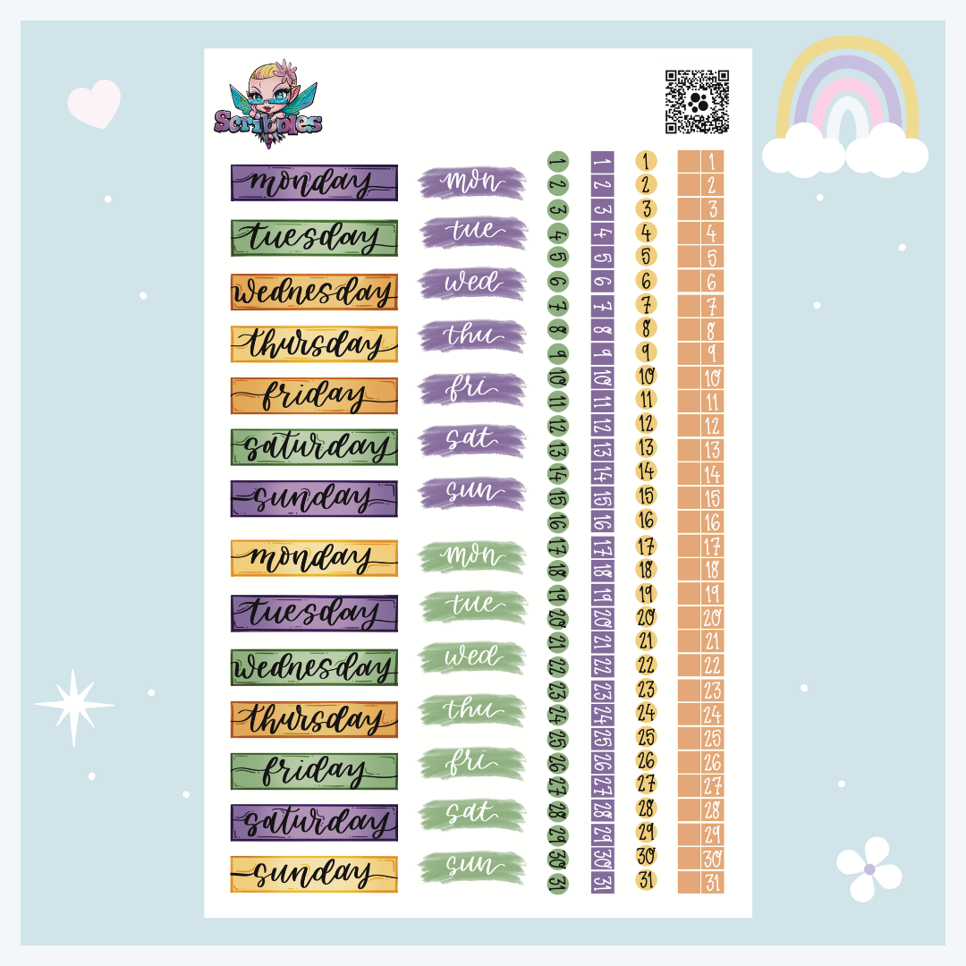 October Halloween Sticker Sheet Kit & Individual Sheets