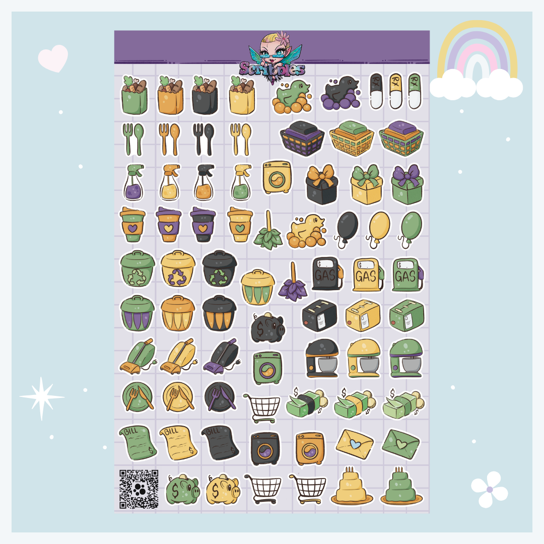 October Halloween Sticker Sheet Kit & Individual Sheets 2027 & Undated