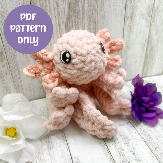 No Sew Mini Axolotl Snuggler Pattern PDF