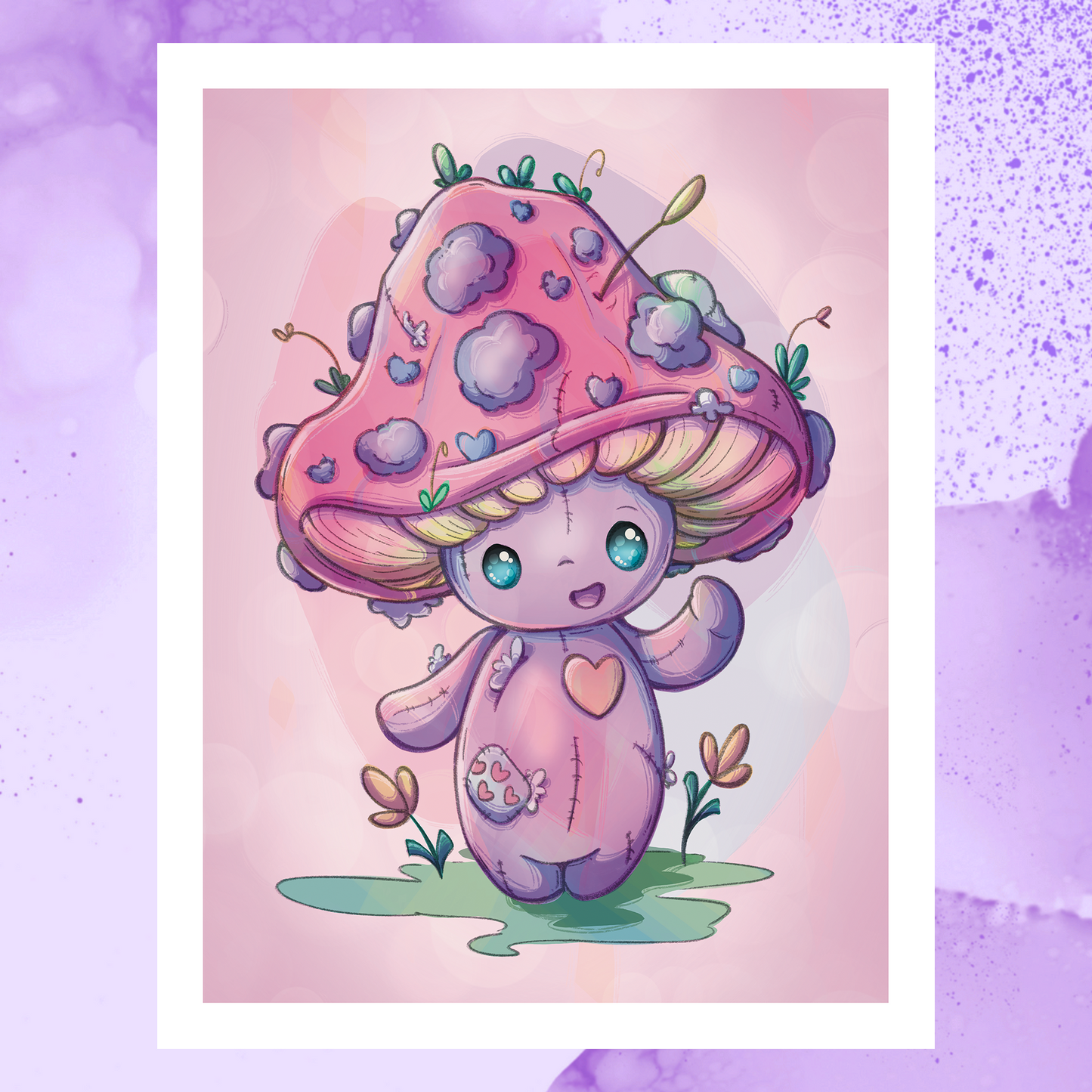 Pink Voodoo Mushroom Print