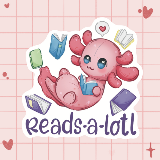 Reads-a-lotl Axolotl Individual Sticker