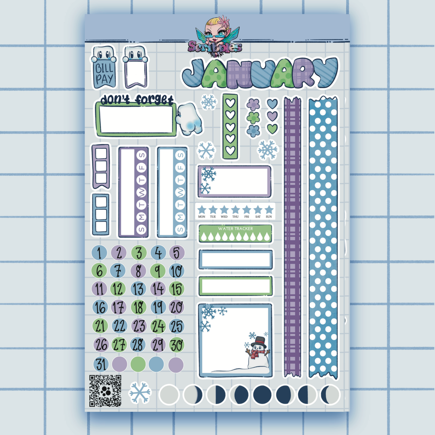 January Cozy Winter Vibes Sticker Sheet Kit & Individual Sheets