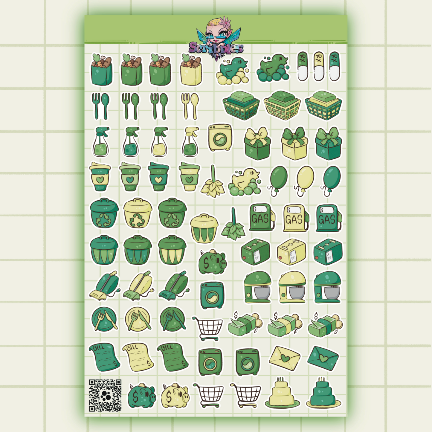 March All The Green Things Sticker Sheet Kit & Individual Sheets