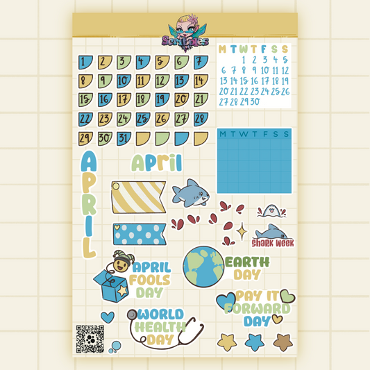 April Ducks & Puddles Sticker Sheet Kit & Individual Sheets