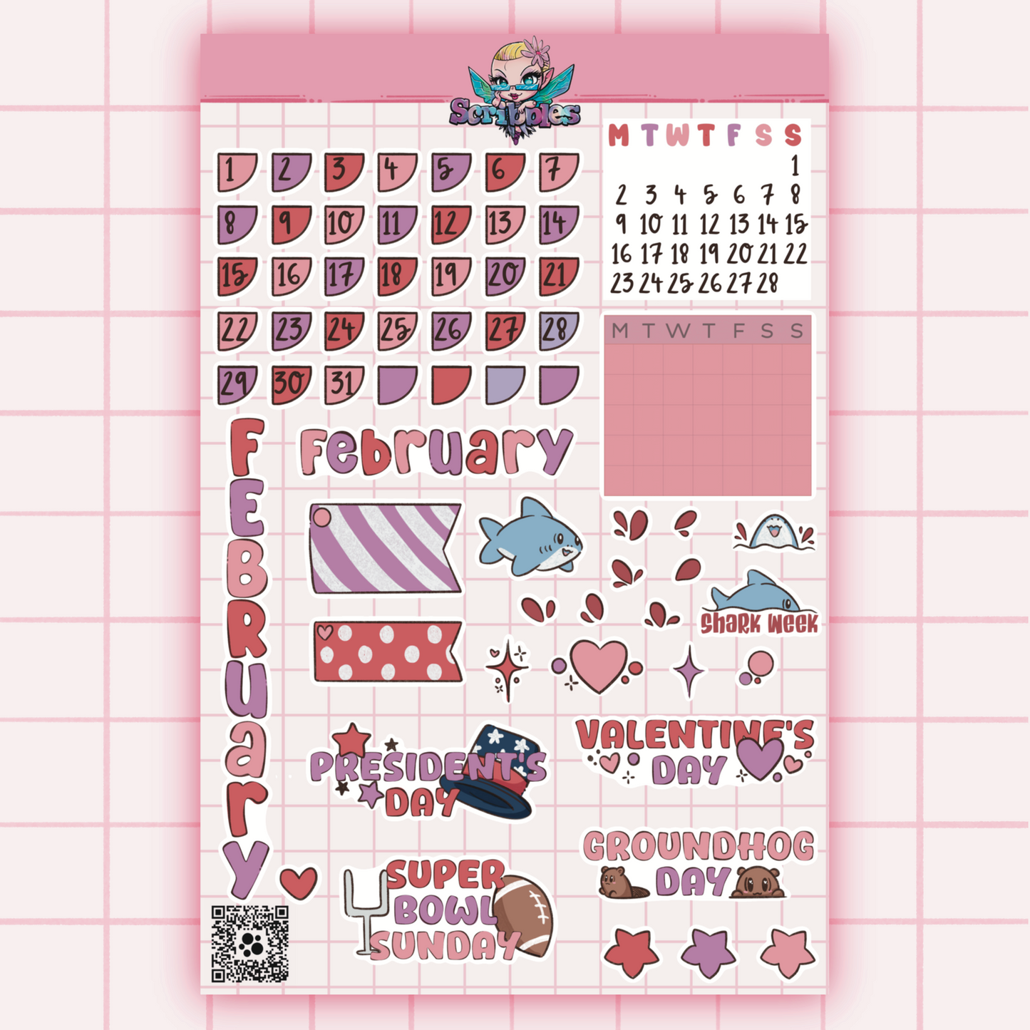 February Love Sticker Sheet Kit & Individual Sheets