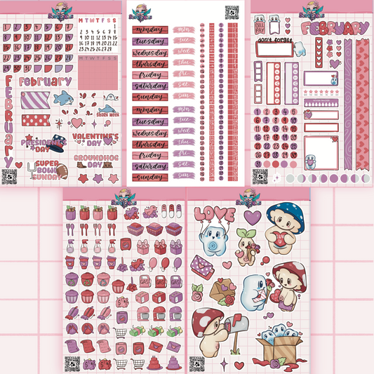 February Love Sticker Sheet Kit & Individual Sheets
