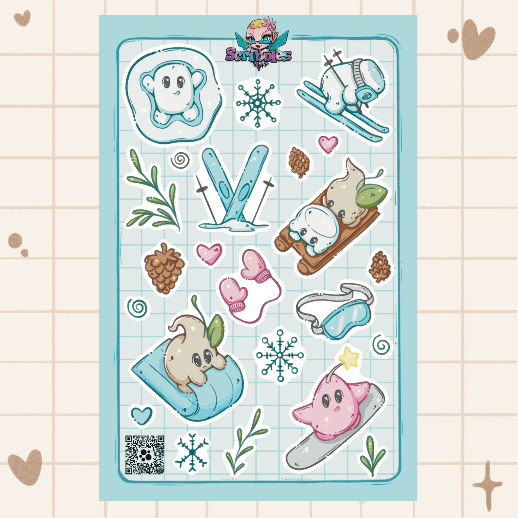 Snow Fun Sticker Sheet – Eclectic Scribbles