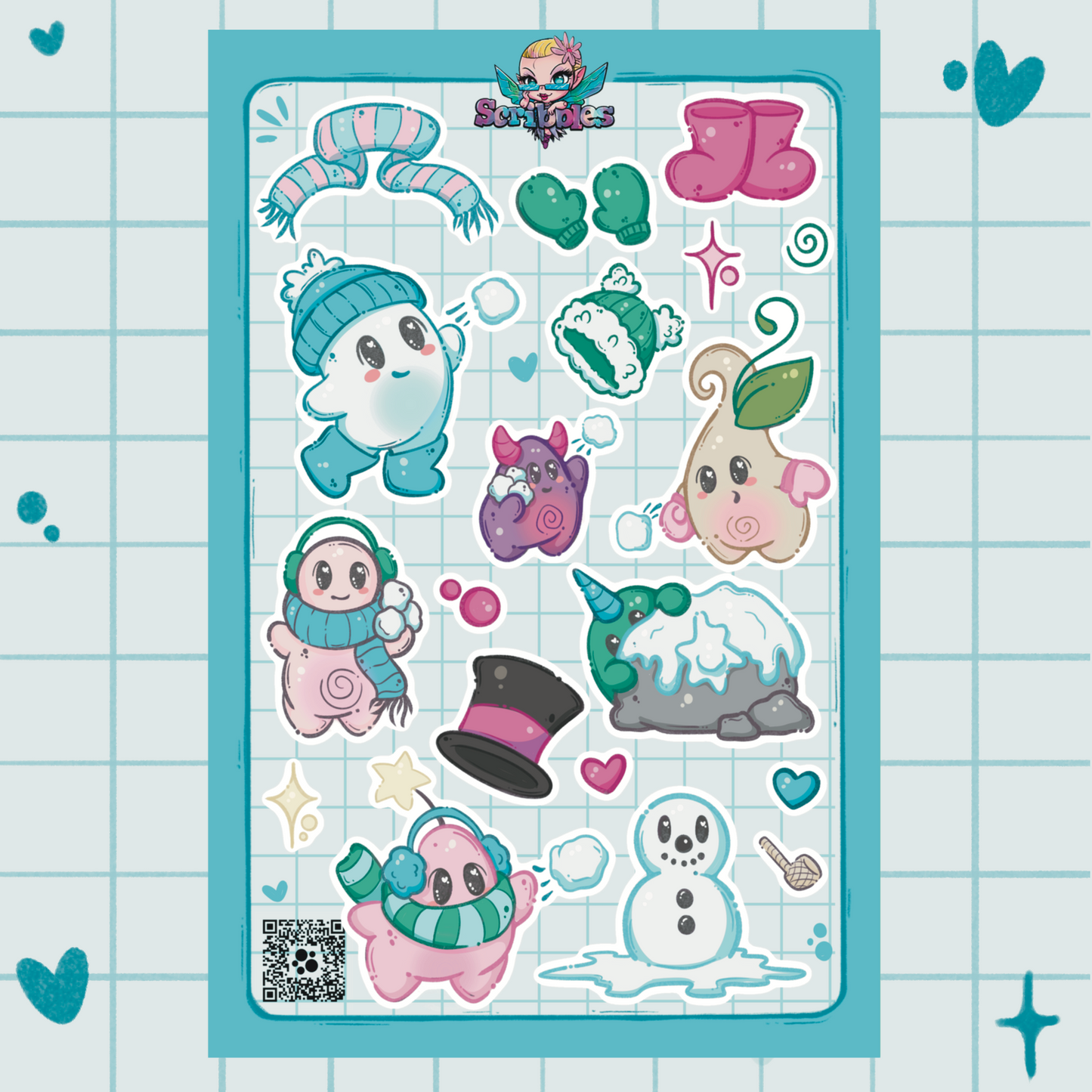 Snowball Fight Sticker Sheet