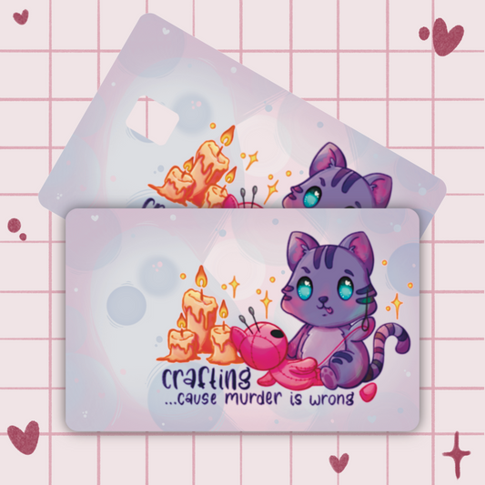 Crafting Kitty Credit Card Cover Sticker