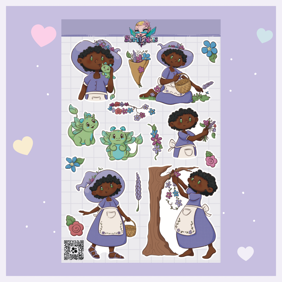Willa the Witch and Fern the Dragonette Sticker Sheet