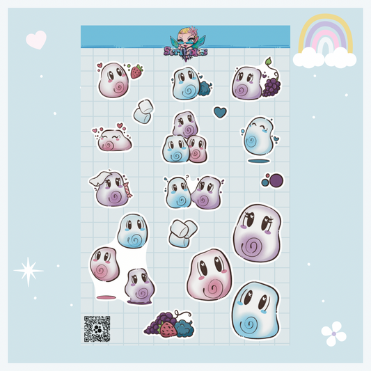 The Mini Mallows Marshmallow Sprites Sticker Sheet