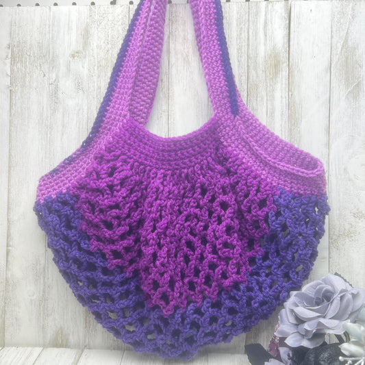 Purple Mesh Market Bag