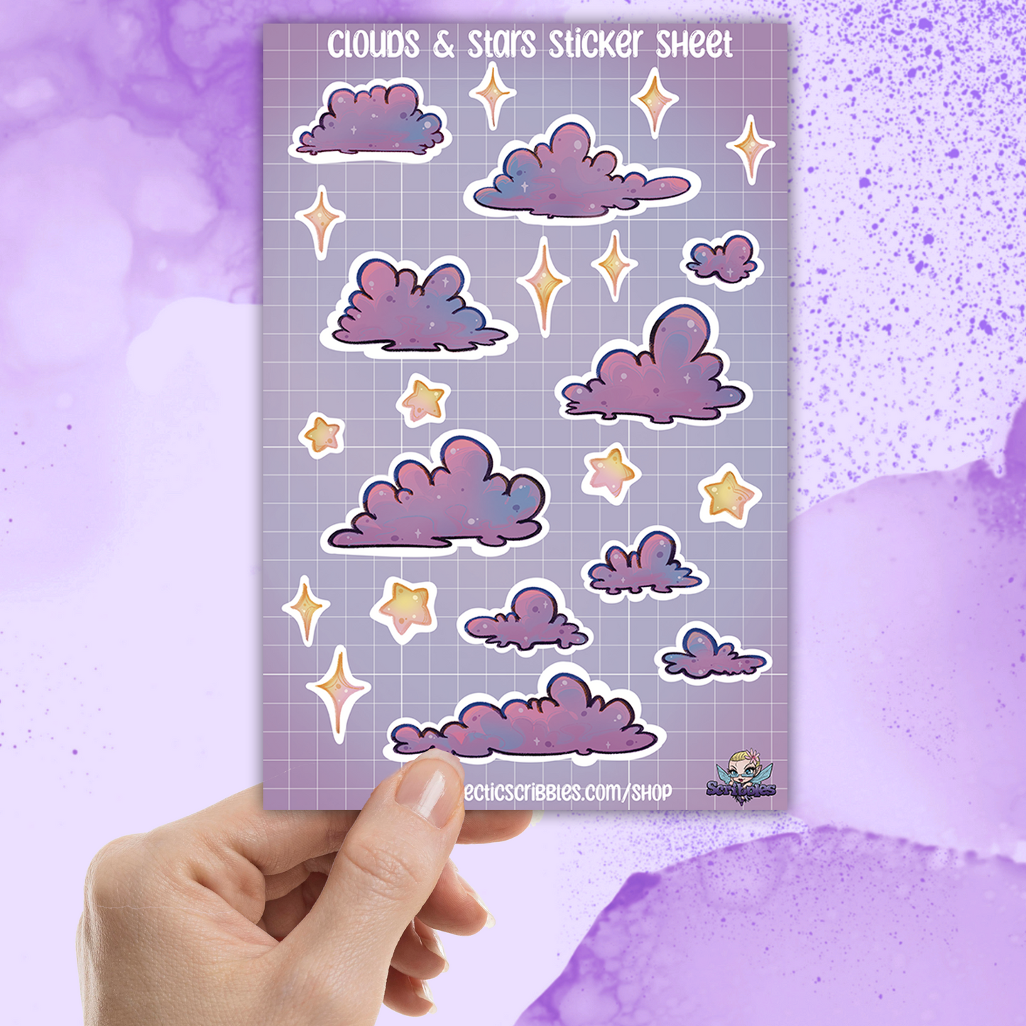 Clouds and Stars Sticker Sheet