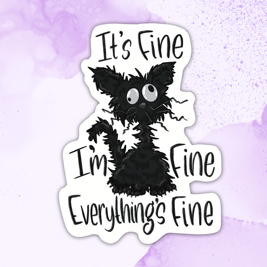 I'm Fine Kitty Sticker