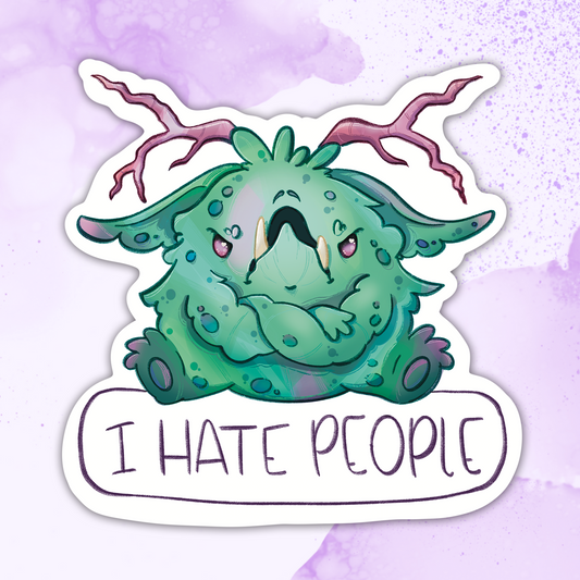 I Hate People Monster Sticker