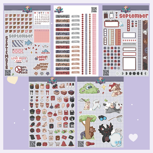 September Cryptid Hunters Sticker Sheet Kit & Individual Sheets