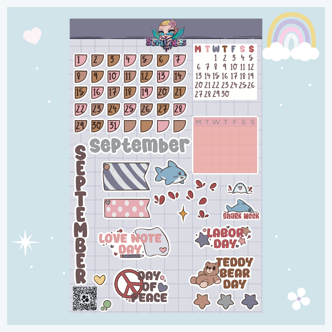September Cryptid Hunters Sticker Sheet Kit & Individual Sheets 2027 & Undated