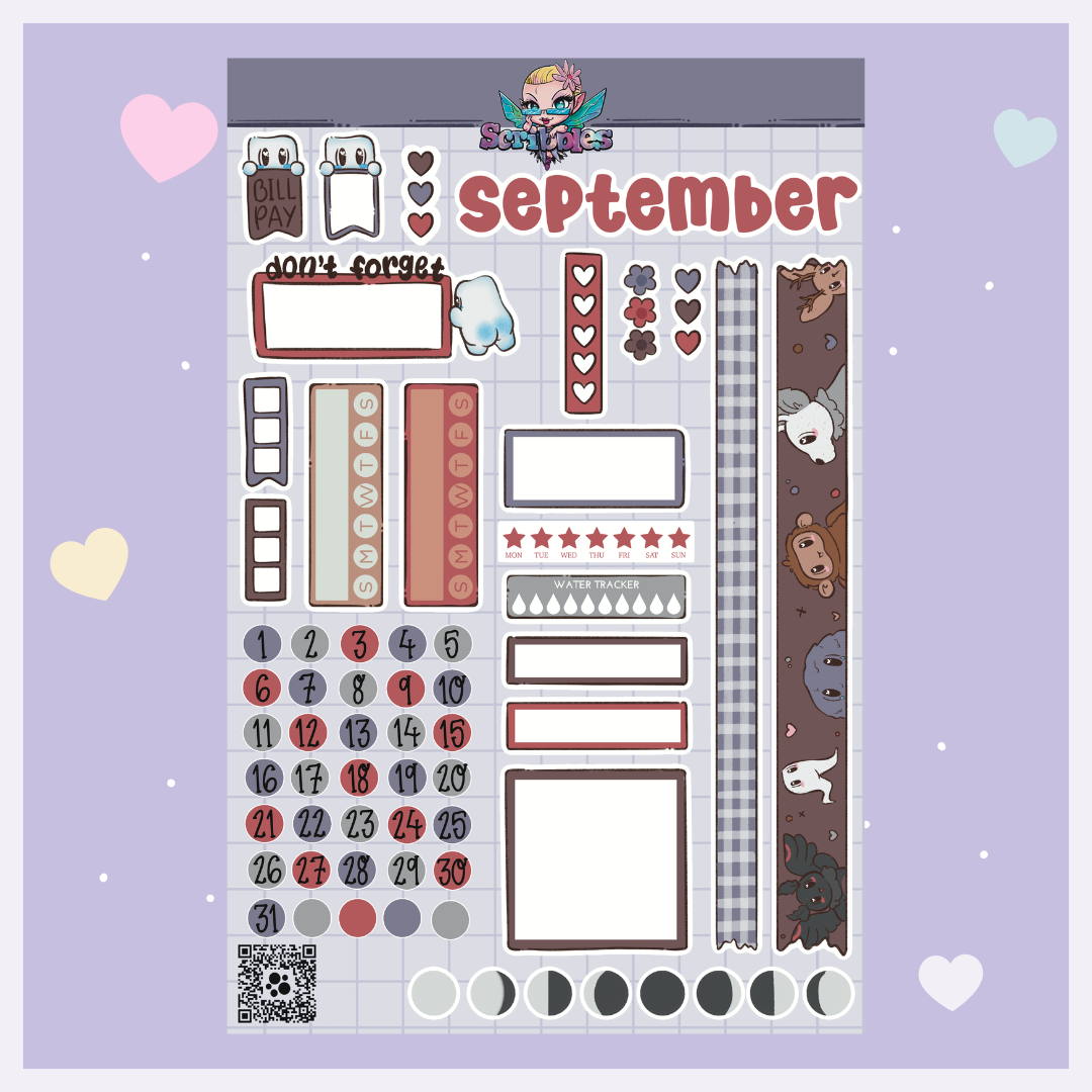 September Cryptid Hunters Sticker Sheet Kit & Individual Sheets