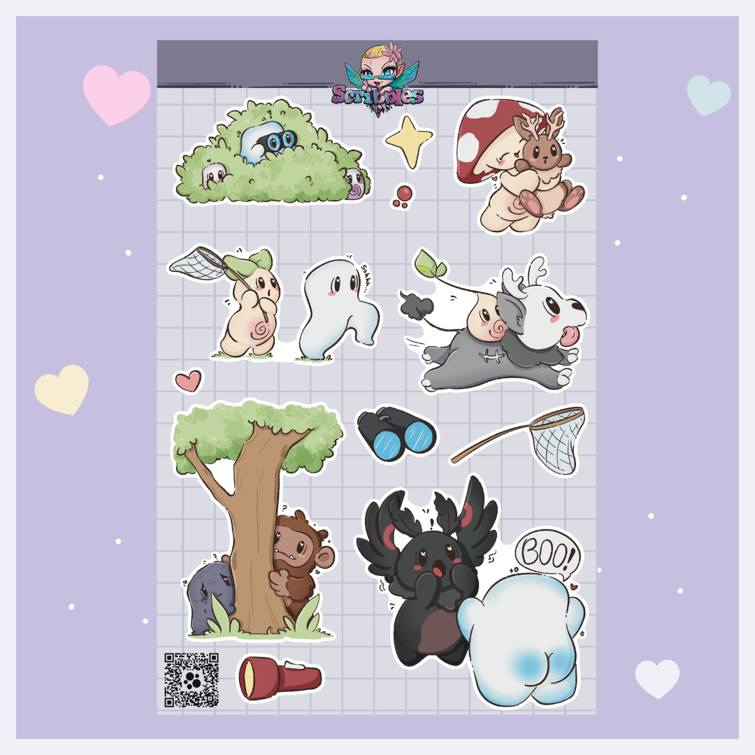September Cryptid Hunters Sticker Sheet Kit & Individual Sheets