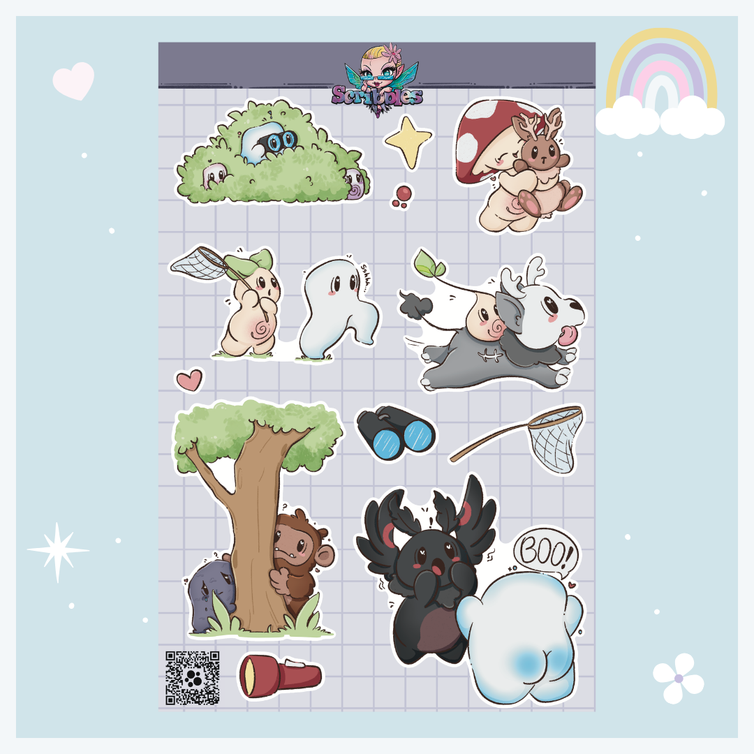 September Cryptid Hunters Sticker Sheet Kit & Individual Sheets 2027 & Undated