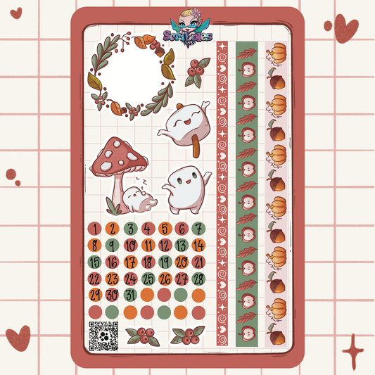 Autumn Collection Washi & Dates Sticker Sheet