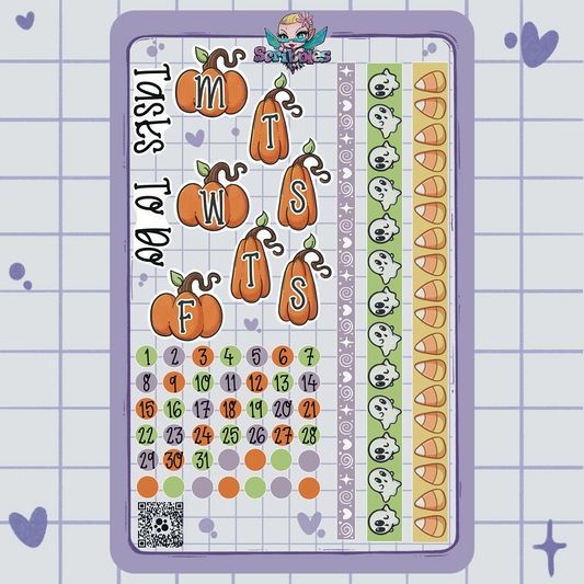 Halloween Collection Headers Washi & Dates Sticker Sheet