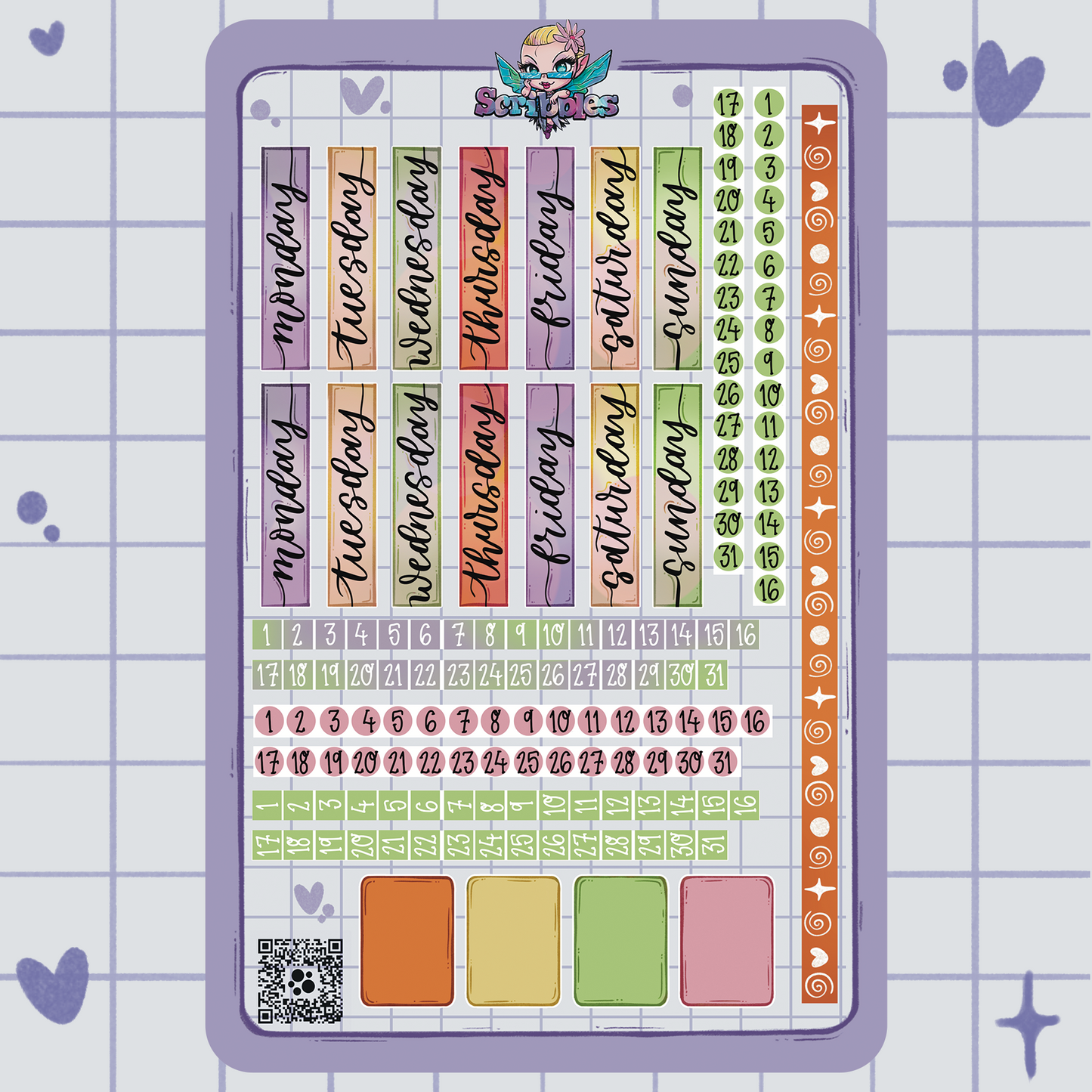 Halloween Collection Functional Headers & Dates Sticker Sheet