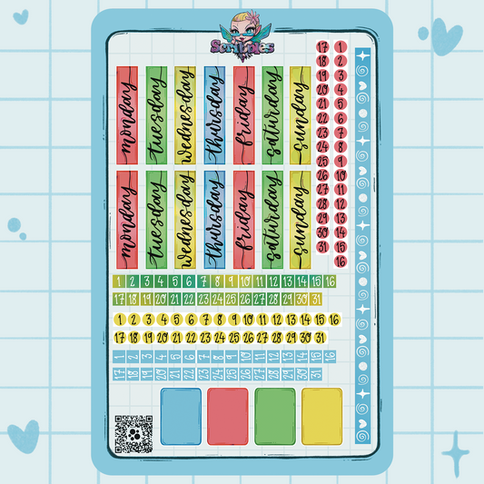 Neopets Collection Functional Headers Dates & Washi Sticker Sheet