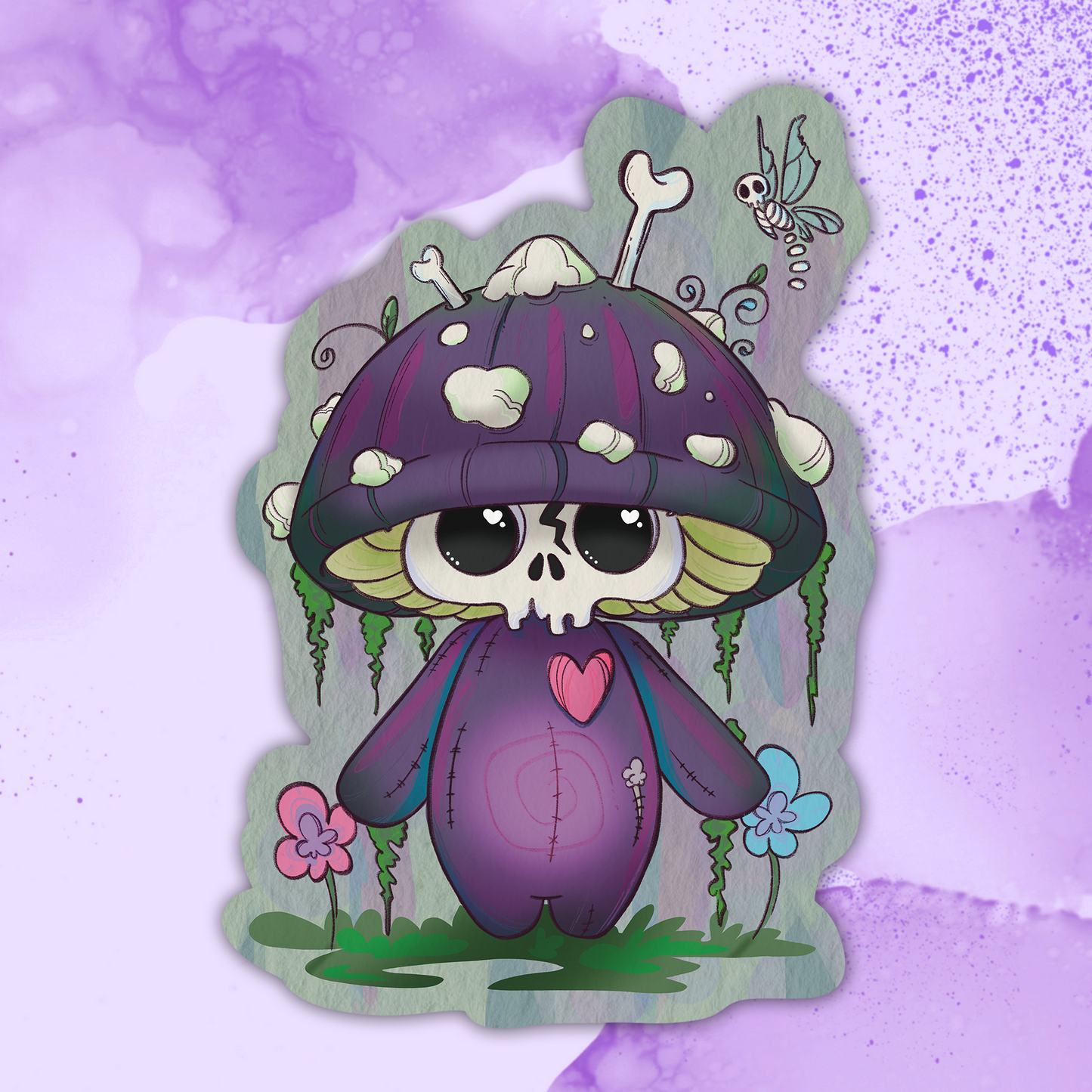 Skully Mushroom | Vinyl Sticker