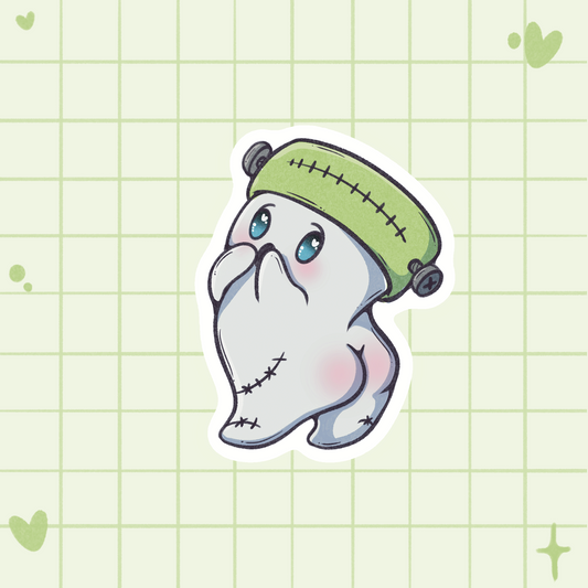 Toasty the Marshmallow in Sexy Frankenstein Costume Sticker