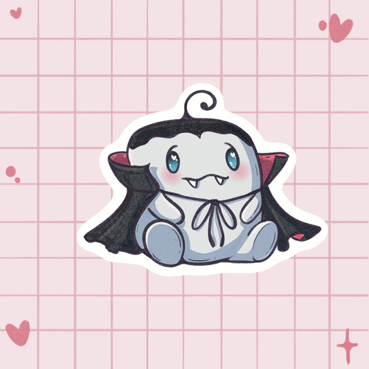 Toasty the Marshmallow in Vampire Costume Sticker